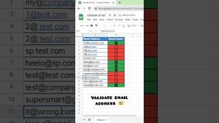 How to validate email address in excel  #shorts #viral #youtubeshorts