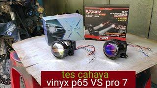 vinyx p65 VS pro 7 tes cahaya sinar otomotif