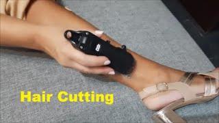 Hair Cutting sound - perfect leg hair removal