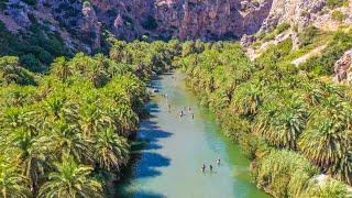 Preveli beach Rethymnon Crete Greece 4K