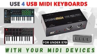 Doremidi UMH-21 USB MIDI Host Control Synthesizers and MIDI Devices Using a USB Only MIDI Keyboard