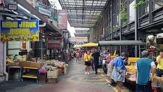 [4K] Penang, Walking Pasar Chowrasta Morning Market and Chinatown | Malaysia Walking Tour