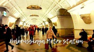 Moscow metro 4k | Belorusskaya ring and radial metro stations | Moscow metro walking tour