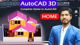 AutoCAD 3D for Beginners Complete House Tutorial | Home with Roof  | With Rendering