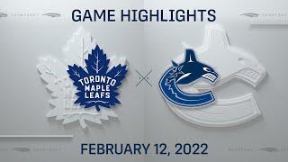 NHL Highlights | Maple Leafs vs. Canucks - Feb 12, 2022