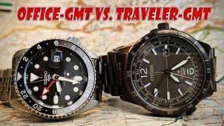 Vergleich: Office-GMT vs. Traveler-GMT | Details und Unterschiede einfach gezeigt. Seiko vs. Citizen