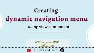 Create dynamic navigation menu using view components | Asp.net core MVC tutorial for beginners