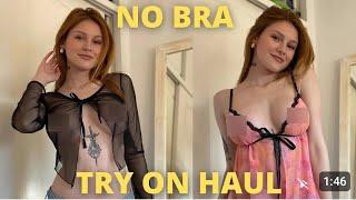 [4k] TRY-ON HAUL | Sheer UNDERWEAR Braless Fashion | Luna