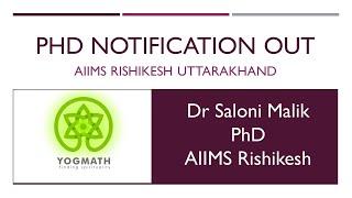 PhD Notification Out in AIIMS Rishikesh for Yoga Candidates-Yogmath-Dr Saloni Malik