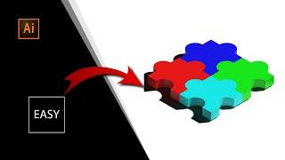 Adobe Illustrator Tutorial: Create 3D Puzzles for Beginners