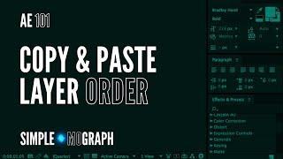 After Effects Tutorial - Layer order when copying and pasting