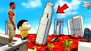 Biggest LAVA TSUNAMI In GTA 5 | Volcano LAVA Franklin And Shinchan ESCAPE