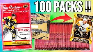 Opening 100 PACKS of 2023-24 Upper Deck Tim Hortons Hockey Cards !