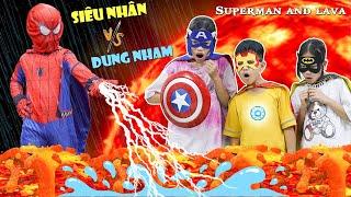 Siêu Anh Hùng Và Dung Nham | Superheroes And Lava  Min Min TV Minh Khoa