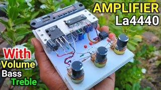 DIY Powerful Bass Audio Amplifier From LA 4440 IC With Heavy Bass Treble Volume & Mp3 Bluetooth