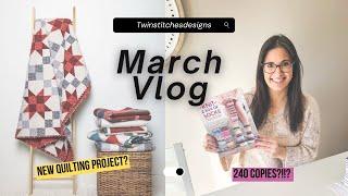 Have I lost my kntiting mojo? March Vlog on Quilting projects, new knitting design and ALL the BOOKS