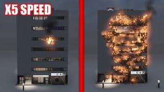 Realistic Fire Physics in Teardown - Time Lapse