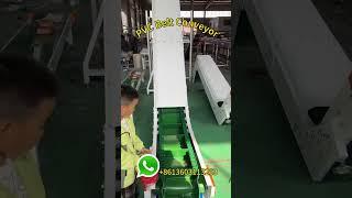 PVC GREEN belt Closed pellet feeding conveyor #foodmachinery #machine #conveyorbelt #conveyor