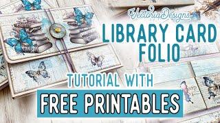 Library Card Folio Tutorial + All the Printables for Free