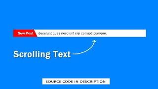 How to Create Scrolling Text With Html & CSS | CSS Marquee