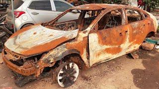 Restoration Abandoned Mercedes Expensive Burned Car // Restore and Rebuild Of a Burnt Car