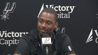 Forward Harrison Barnes talks joining San Antonio Spurs, connecting with teammates