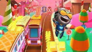 Talking Tom Gold Run HYPER TOM in CANDY WORLD AND CYBER CITY Android Gameplay For Children A3D