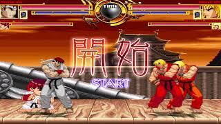 NICK54222 MUGEN: Master Ryu and Pocket Ryu VS Master Ken and Retro Ken Masters