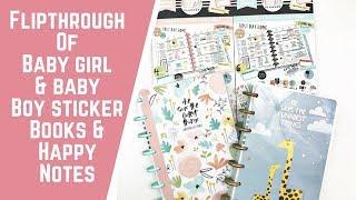 The Happy Planner- Baby Boy & Baby Girl Mini Happy Notes & Sticker Book Flipthroughs