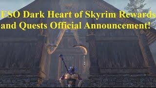 ESO Dark heart of Skyrim Rewards and Quests Official Announcement