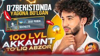 UZBDAGI YAGONA 100 LVL AKKAUNT ABZORI // BUNAQASI BO’MAGAN // PUBG MOBILE 