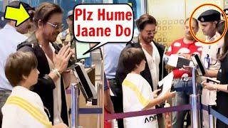 Shah Rukh Khan HOLDS son AbRam's hand as they arrive at the airport ️