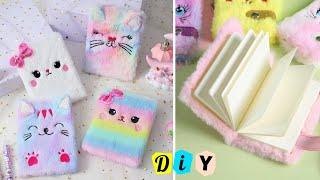 DIY Kawaii Cat Notebook at Home _ How to make a Cute Rainbow Cat Notebook