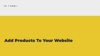 Add Products To Your Website