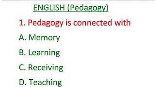 Primary Tet English Pedagogy 10 Important questions-Answer