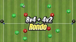 Expansive Rondo 8v4 into 4v2 Transitions | Football / Soccer Drills