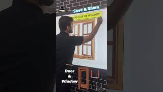 Standard Size of Door & Window |YAHYA SIR ||#viral #shorts #viralreels #reels #doors #windows