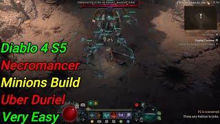 Diablo 4 S5 Necromancer Minions Build Uber Duriel Very Easy (Solo)