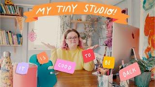 Studio Vlog 010 ⭐️ Moving Back to My Shepherd's Hut Studio, Tiny Studio Tour, Witchy Sticker Sheets