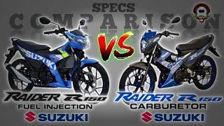 SUZUKI RAIDER R150 FI vs SUZUKI RAIDER R150 CARB SPECS COMPARISON