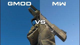 CoD:MW Pistols | Call of Duty: Modern Warfare Vs. Garry's Mod | Weapons Comparison