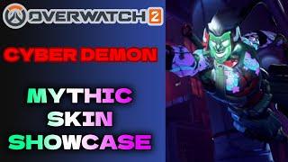 Cyber Demon Genji Mythic Skin Full Showcase (Overwatch 2)