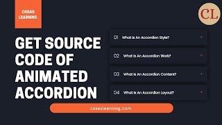 Source Code Of Animated Accordion | Cosas Learning | Free Source Code | Accordion