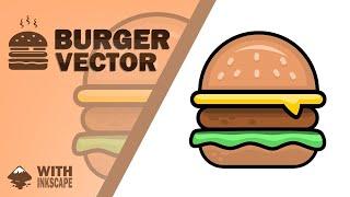 Inkscape Tutorial: How to Draw a Burger Flat Design Vector Food Icon