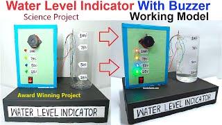 water level indicator with buzzer working model for science project exhibition  - diy | howtofunda