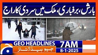 𝗥𝗮𝗶𝗻, 𝗦𝗻𝗼𝘄 & 𝗖𝗼𝗹𝗱 𝗪𝗲𝗮𝘁𝗵𝗲𝗿 Sweep Across the Country: Geo News 7AM Headlines (8th January 2025)