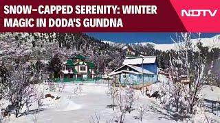 Jammu Kashmir Snowfall | Gundna Turns White:  A Winter Paradise In Doda