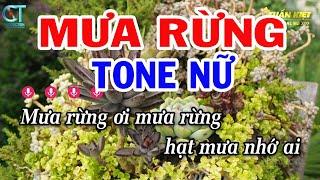 Karaoke Mưa Rừng Tone Nữ ( Bm ) Nhạc Sống Mới || Karaoke Tuấn Kiệt