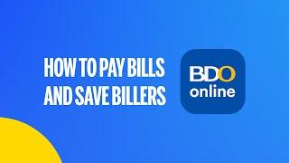 How to Pay Bills and Save Billers on the BDO Online App