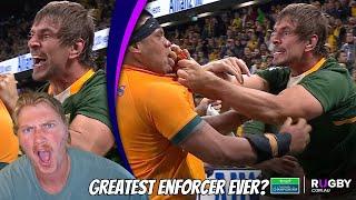 Americans First Reaction to Eben Etzebeth - The Greatest Rugby ENFORCER Of All Time?